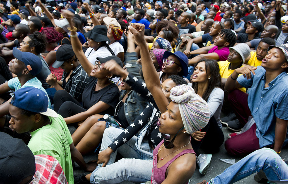 Students fighting for Free Education Movement
